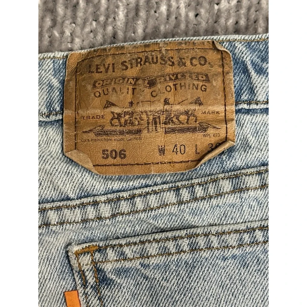 Vintage Levis Jeans Mens 506 Straight Orange Tab 40x30